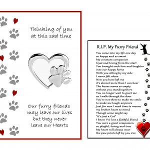 and Heaven magnet memorial. cat loss Gift set RIP sympathy size A5 6x4 Cards Cat Bereavement