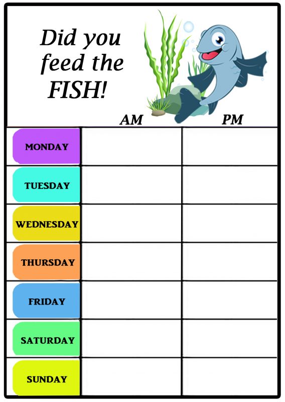 Fish Feeding Chart Unique Dry Wipe Flexible with